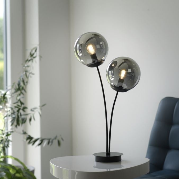 JUST LIGHT Tafellamp Big Widow Zwart 2 Lichts E14