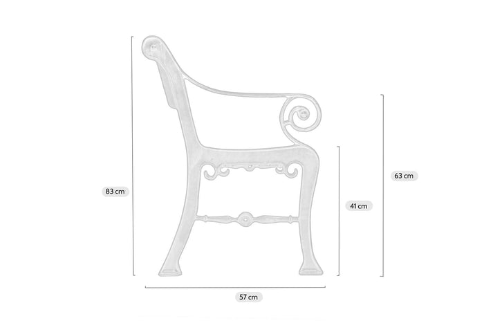 Gietijzeren tuinbank onderstel Prinsengracht
