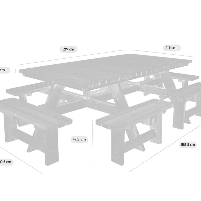 Luxe houten picknicktafel Tallinn 300 cm