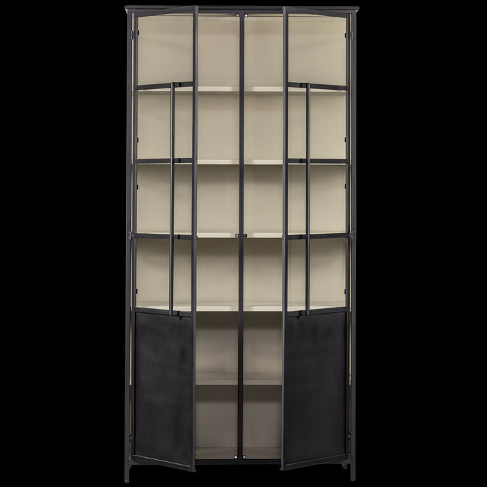 WOOOD 2-deurs vitrinekast XL Exhibit - Metaal - Zwart - 200x99x44 cm