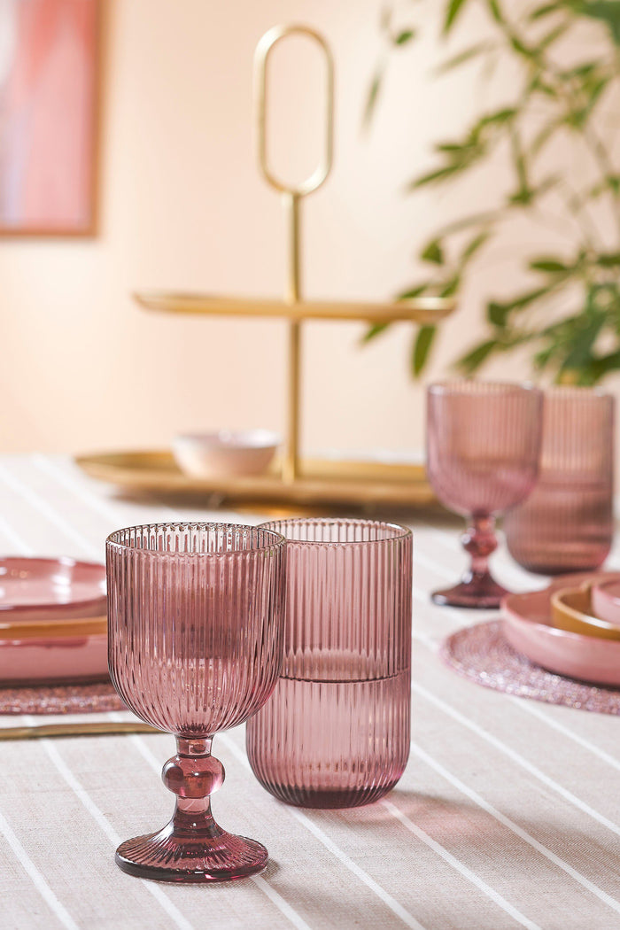 Mica Decorations Merlot Drinkglas - Set van 6 - 400 ml - Paars