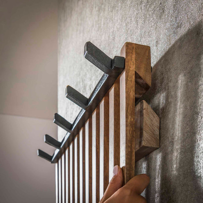 Hoyz - Kapstokrek Tweak - 14 Haken - Mangohout - Zandkleur