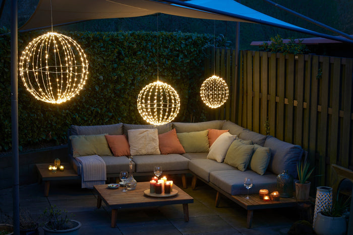 Luca Lighting Kerstverlichting Bal met Witte LED - Ø40 cm - Zilver