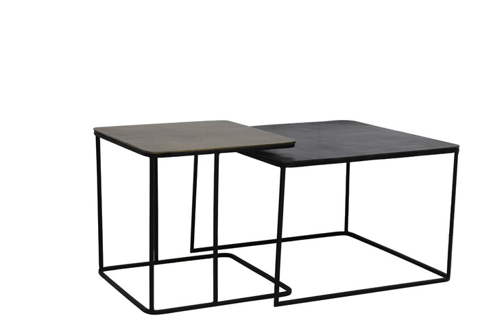 Light&living Bijzettafel S|2 46x46x45+62x62x41 cm LEBU antiek koper...