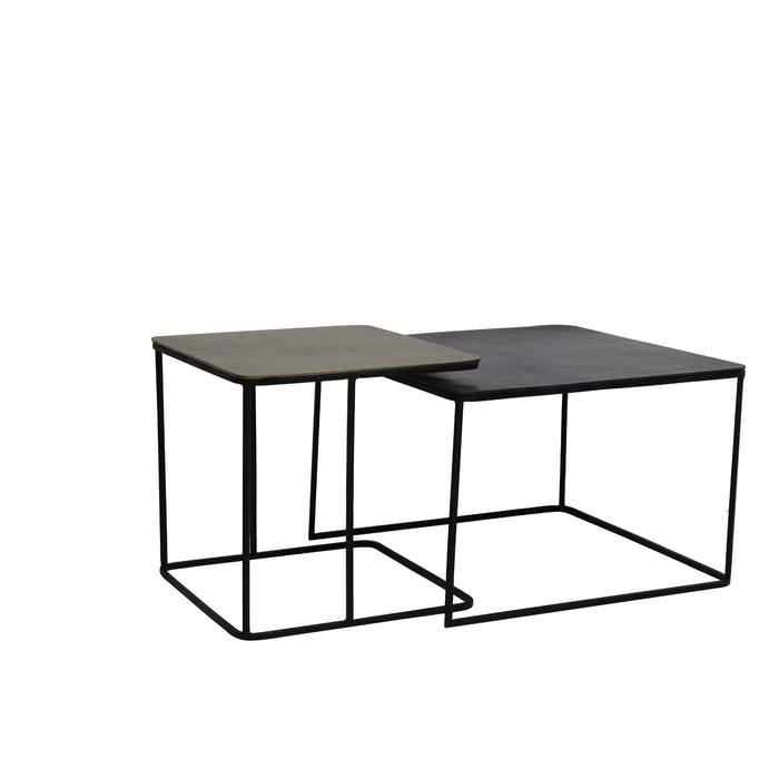 Light&living Bijzettafel S|2 46x46x45+62x62x41 cm LEBU antiek koper...