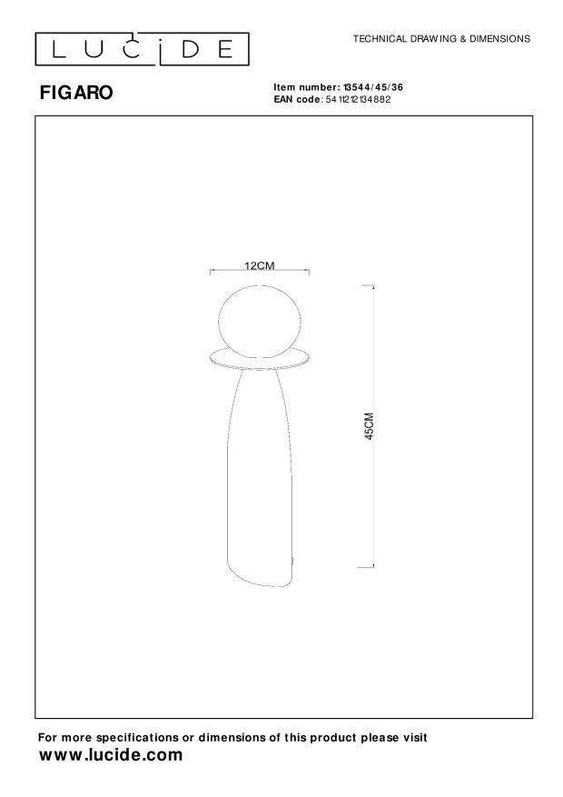 Lucide FIGARO Tafellamp - Grijs