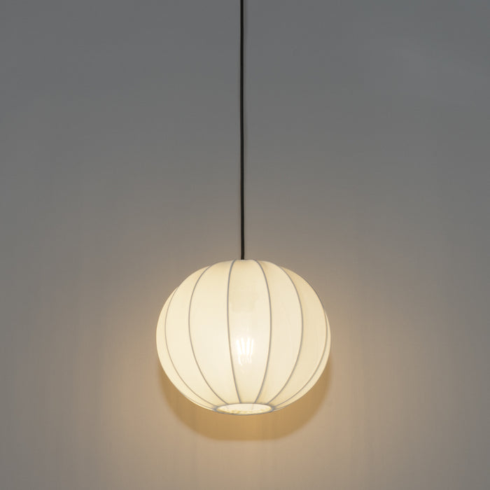 QAZQA Japandi hanglamp wit zijden 30cm - Plu