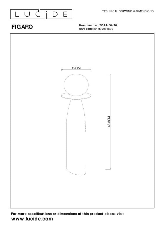 Lucide FIGARO Tafellamp - Grijs