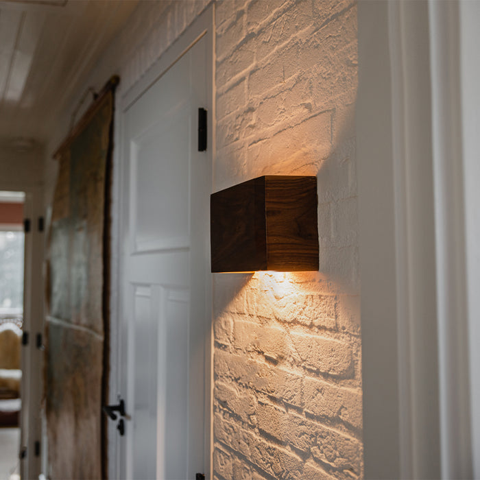 QAZQA Smart wandlamp walnoot hout 24 cm incl. Wifi G9 - Otan