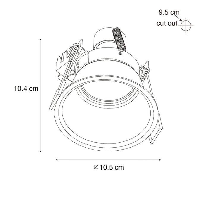 QAZQA Set van 6 inbouwspots wit GU10 70mm IP44 - Dept