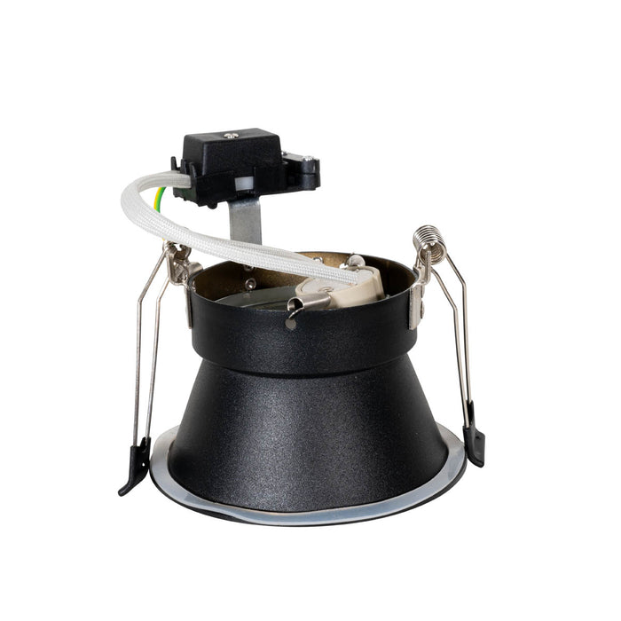 QAZQA Moderne inbouwspot zwart met goud GU10 70mm IP44 - Dept