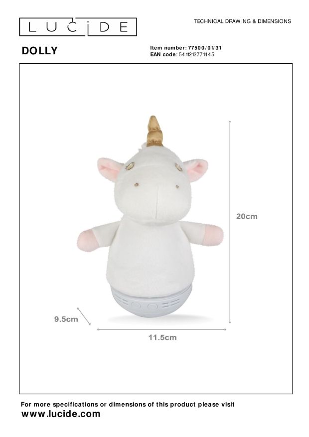 Lucide DOLLY Tafellamp - Wit