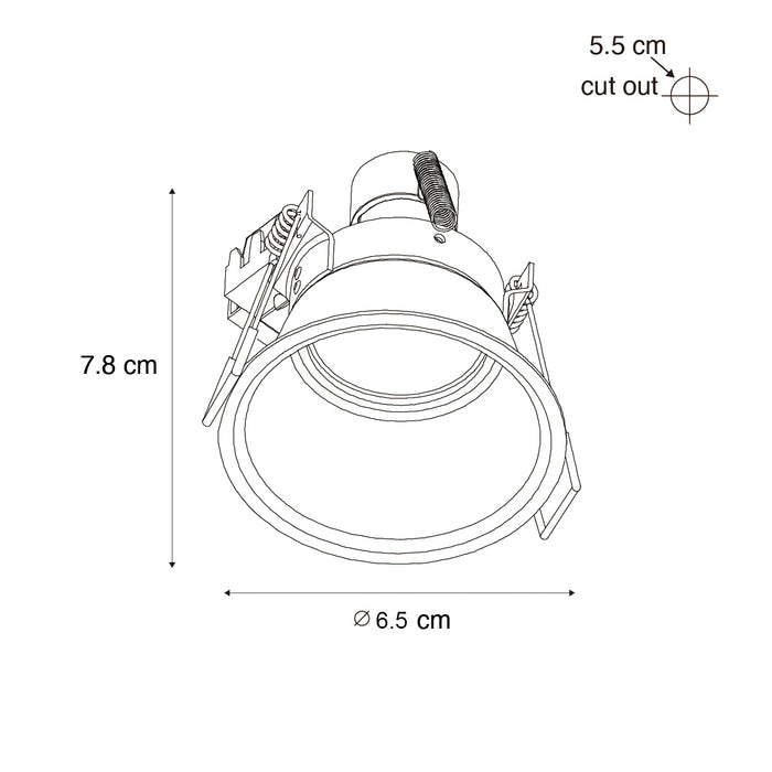 QAZQA Set van 6 inbouwspots zwart GU10 35mm IP44 - Dept