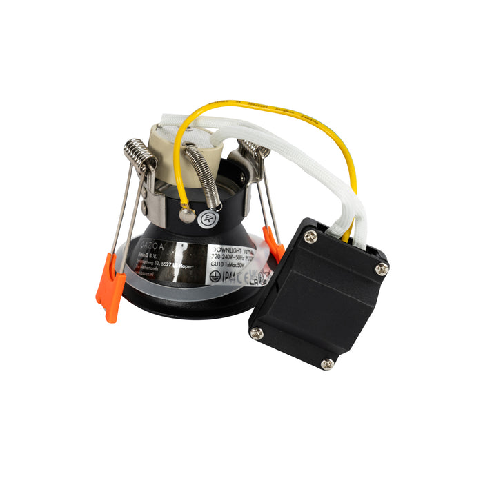 QAZQA Set van 6 inbouwspots zwart GU10 35mm IP44 - Dept