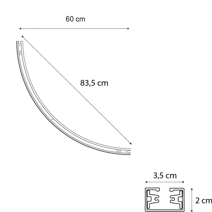 QAZQA Moderne rail wit 90° gebogen 1-fase - Iconic