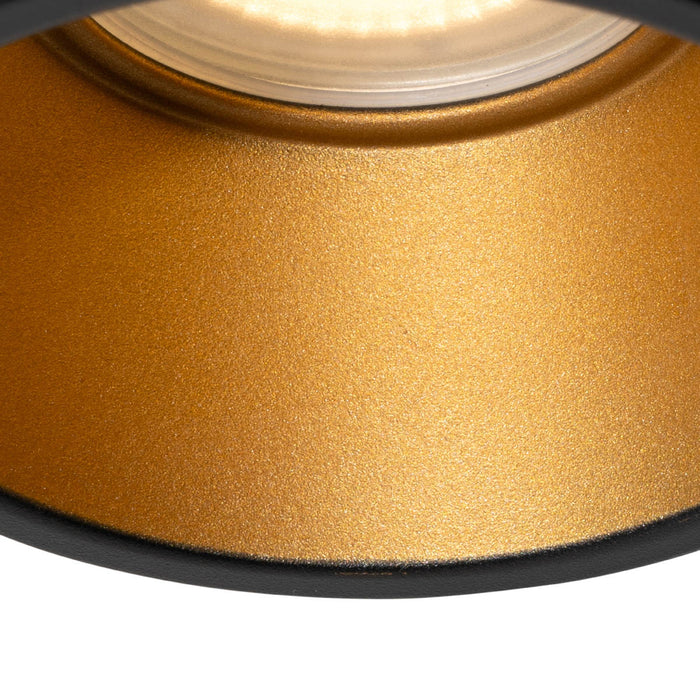 QAZQA Moderne inbouwspot zwart met goud GU10 50mm IP44 - Dept