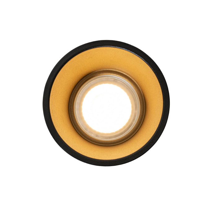 QAZQA Moderne inbouwspot zwart met goud GU10 50mm IP44 - Dept