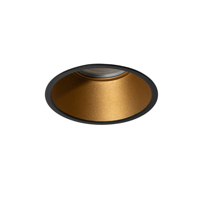 QAZQA Moderne inbouwspot zwart met goud GU10 50mm IP44 - Dept