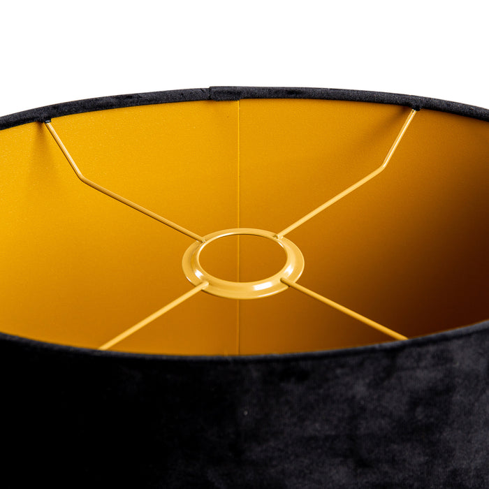 QAZQA Velours lampenkap zwart ovaal 35|23|18