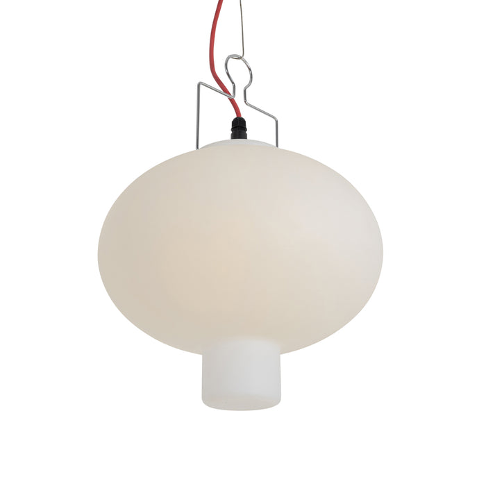 QAZQA Smart buiten hanglamp wit 35cm met rode stekker incl. Wifi A60