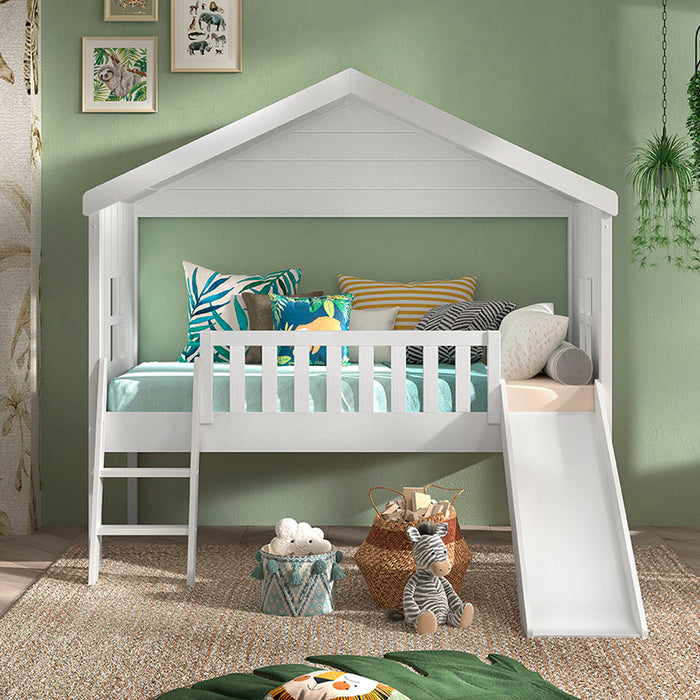 Vipack Housebed Huisbed met Glijbaan 90 x 200 - Wit