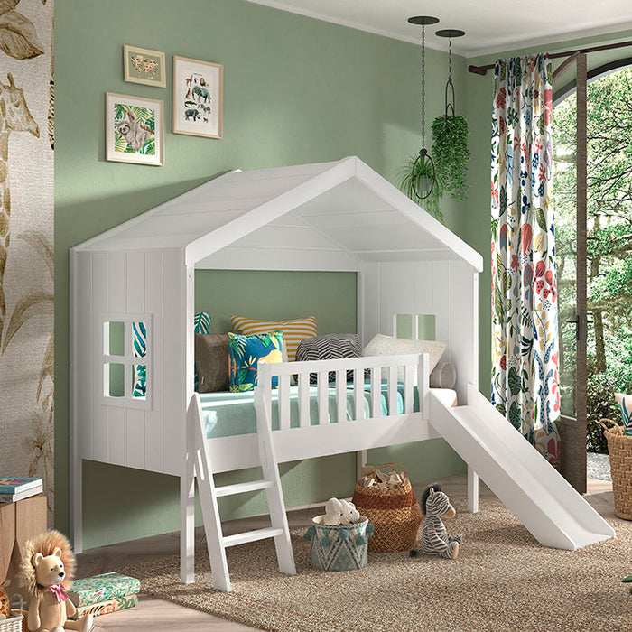 Vipack Housebed Huisbed met Glijbaan 90 x 200 - Wit