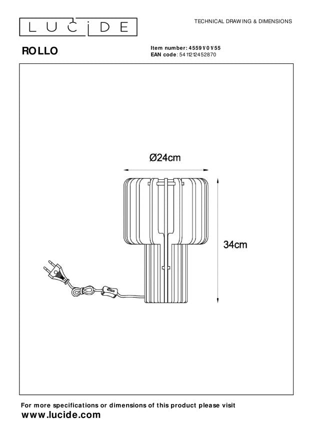 Lucide ROLLO Tafellamp - Terracotta