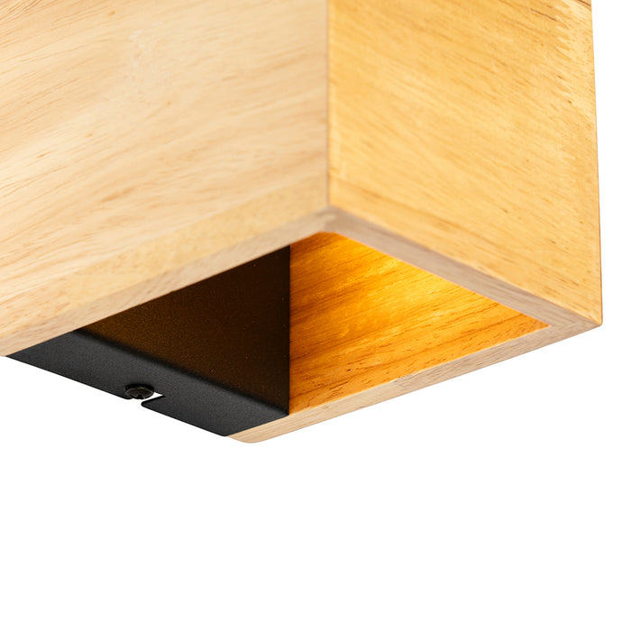 QAZQA Smart wandlamp eiken hout incl. Wifi G9 - Transfer