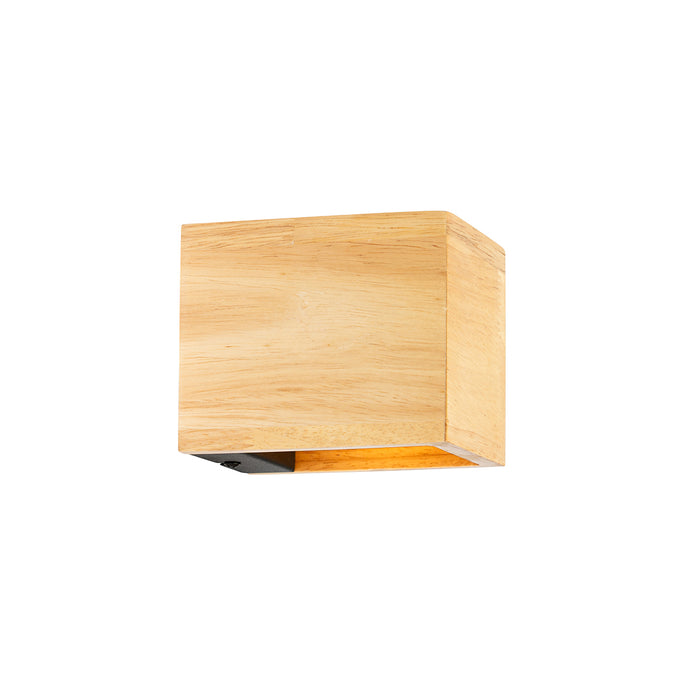 QAZQA Smart wandlamp eiken hout incl. Wifi G9 - Transfer