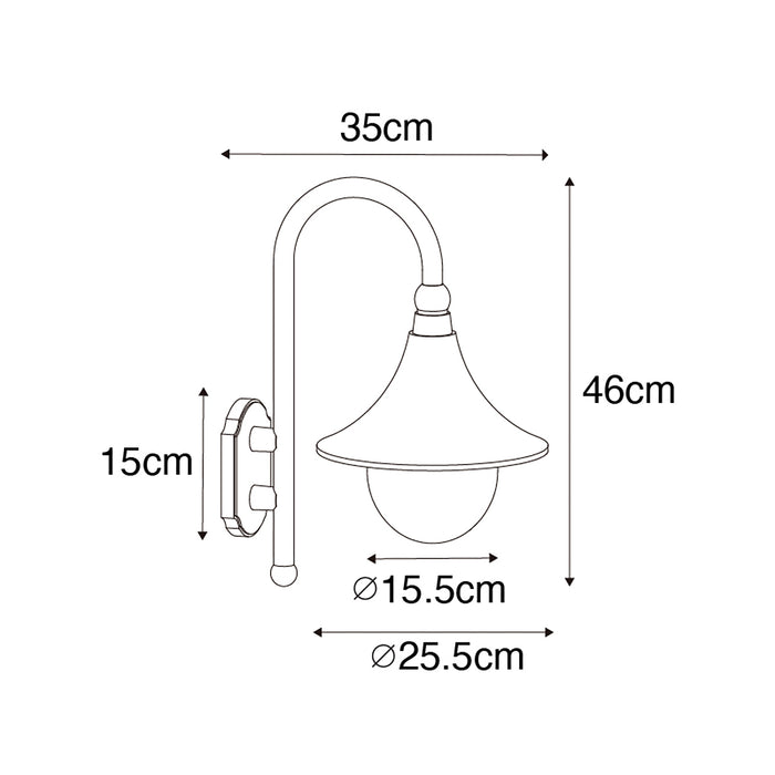 QAZQA Smart buiten wandlamp antiek goud IP44 incl. Wifi A60 - Daphne