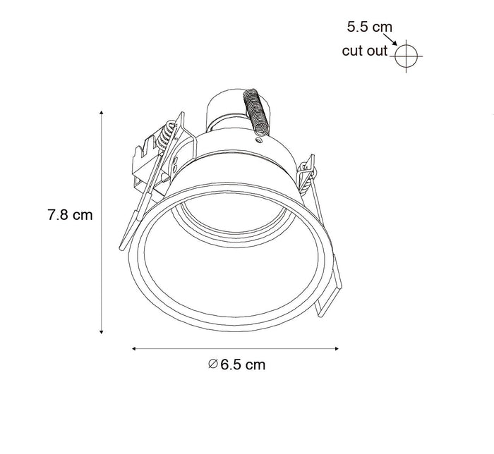 QAZQA Set van 12 inbouwspots wit GU10 35mm IP44 - Dept