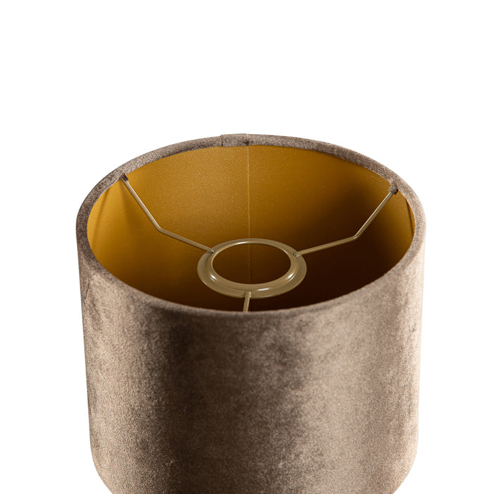 QAZQA Velours lampenkap bruin met gouden binnenkant 18|18|14