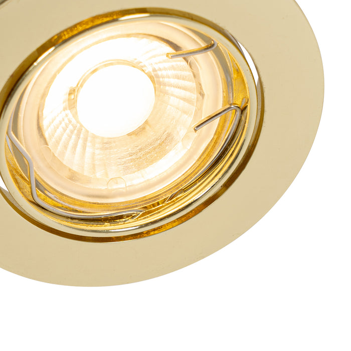 QAZQA Set van 6 inbouwspots messing GU10 35mm - Edu