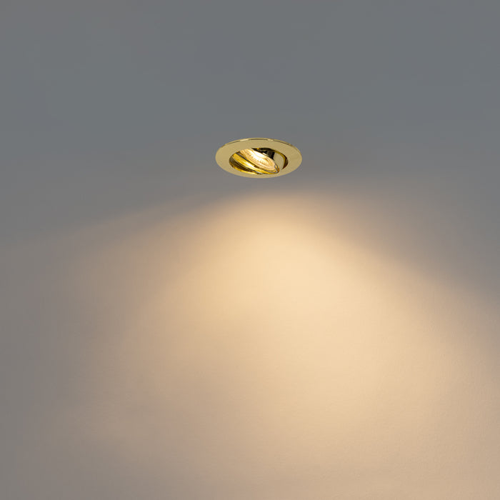 QAZQA Set van 6 inbouwspots messing GU10 35mm - Edu