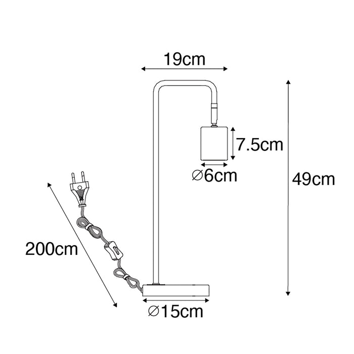QAZQA Smart tafellamp messing verstelbaar incl. Wifi GU10 - Jav