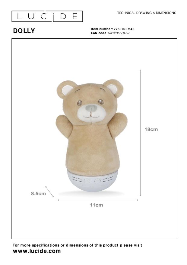 Lucide DOLLY Tafellamp - Bruin