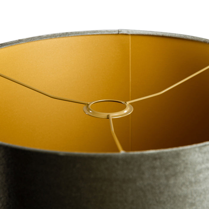 QAZQA Velours lampenkap groen met gouden binnenkant 40|40|40