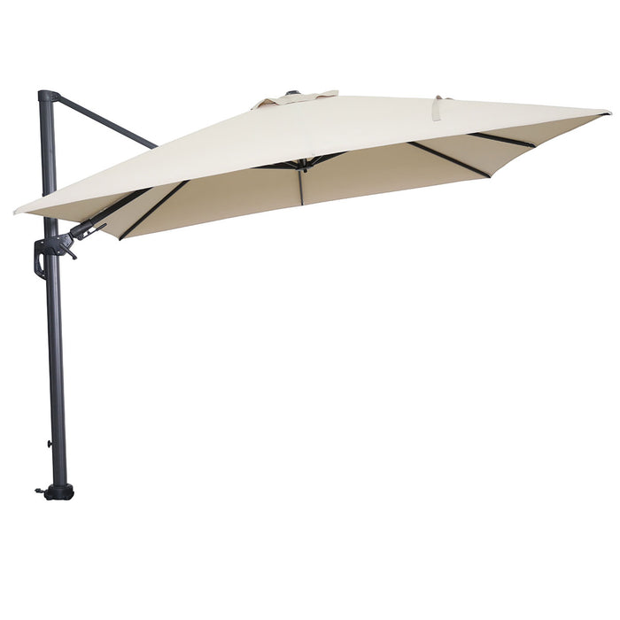 Garden Impressions Hawaii zweefparasol 3x3m ecru met voet en hoes