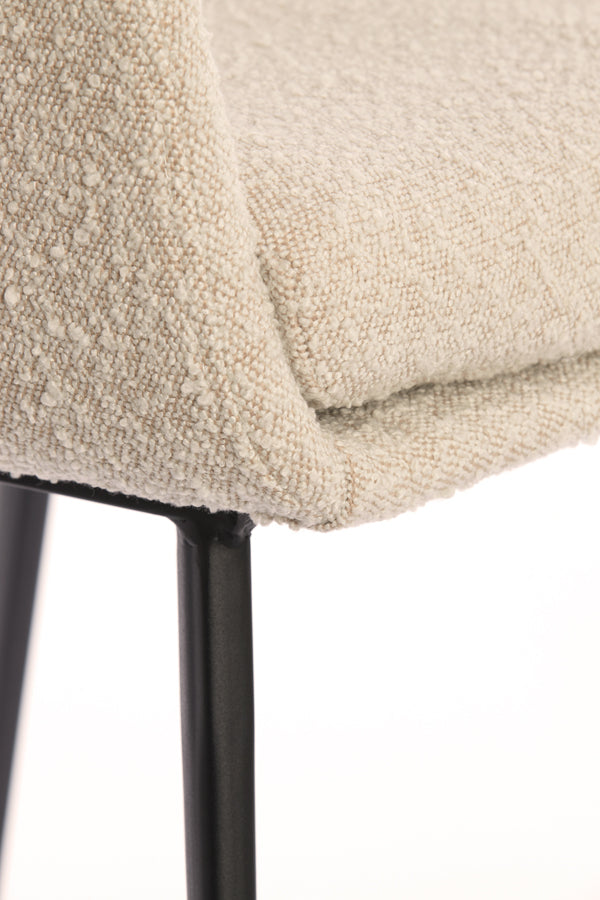 Light&living Eetkamerstoel 59x58,5x82 cm LEONE bouclé licht beige-z...