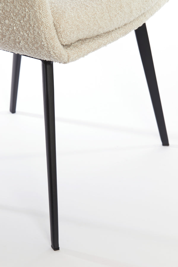 Light&living Eetkamerstoel 59x58,5x82 cm LEONE bouclé licht beige-z...