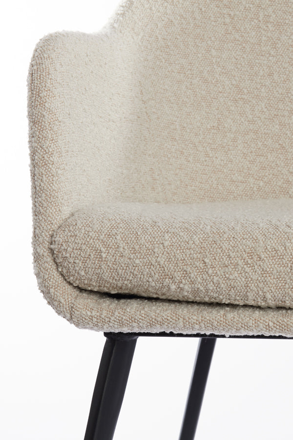 Light&living Eetkamerstoel 59x58,5x82 cm LEONE bouclé licht beige-z...