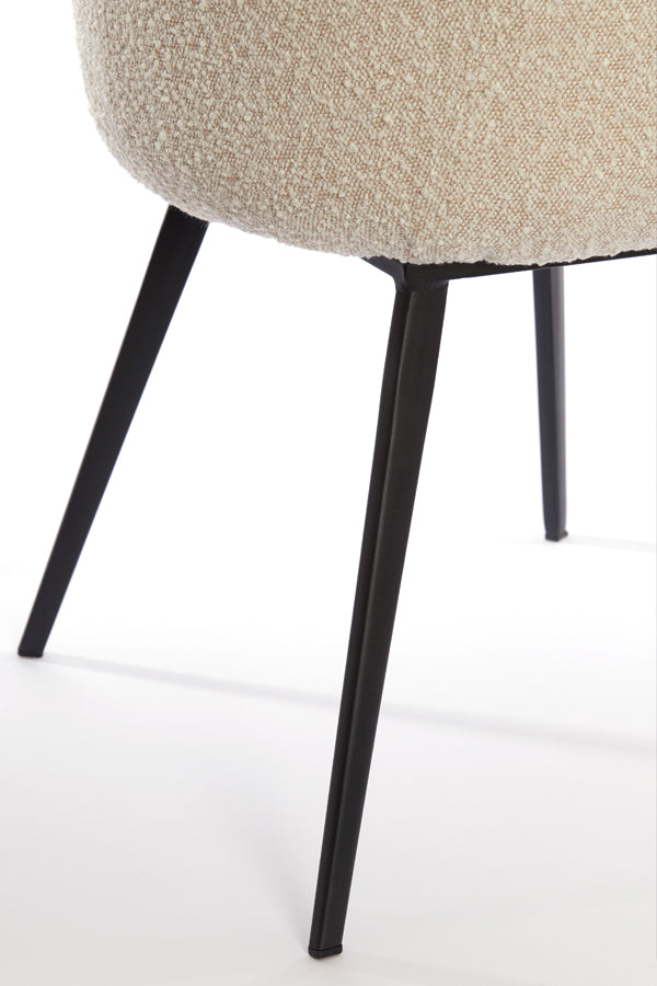 Light&living Eetkamerstoel 59x58,5x82 cm LEONE bouclé licht beige-z...