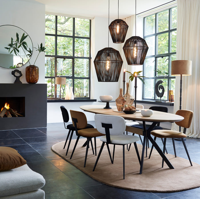 Light&living Eetkamerstoel 55,5x45,5x80 cm AALIYAH velvet zwart-zwart