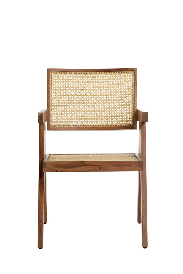 Light&living Stoel 56x53x79 cm MORAZAN hout naturel+rotan naturel