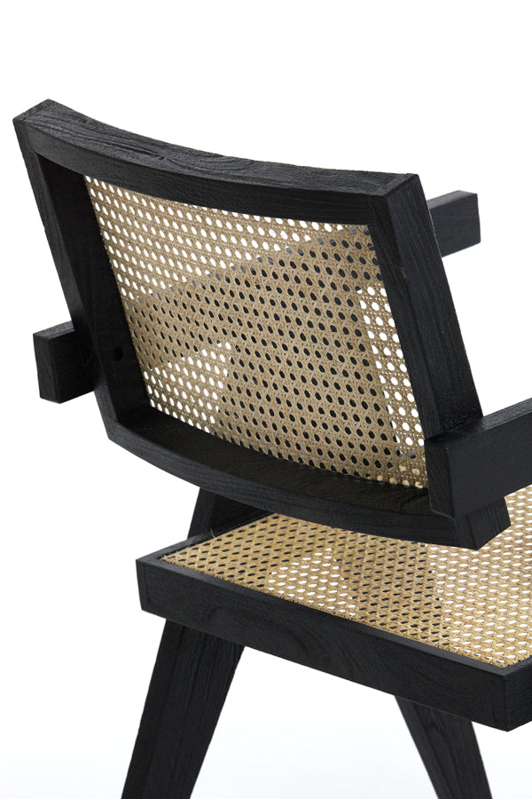 Light&living Stoel 56x53x79 cm MORAZAN hout zwart+rotan naturel