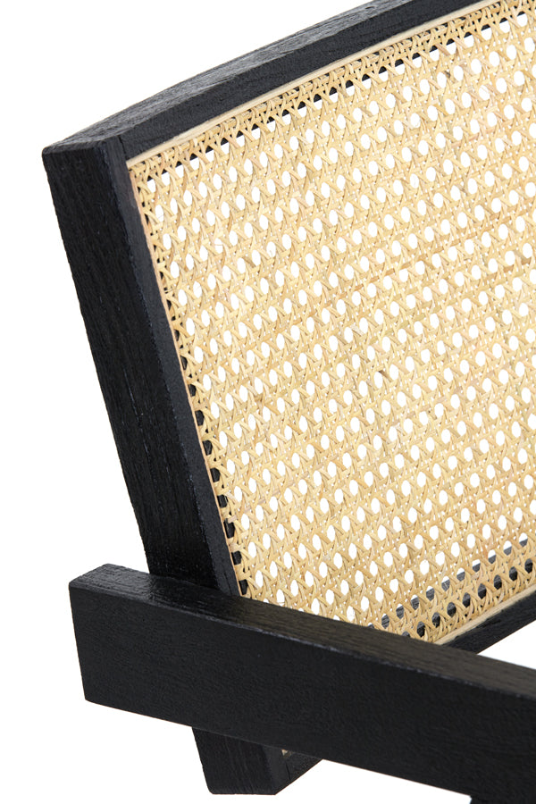 Light&living Stoel 56x53x79 cm MORAZAN hout zwart+rotan naturel