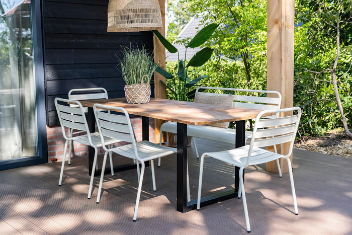 Metalen tuinstoel Max XXL ivoor - doos per 2 stuks