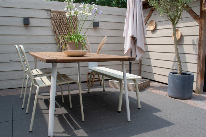 Metalen tuinstoel Max XXL ivoor - doos per 2 stuks