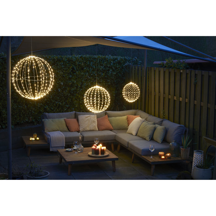 Luca Lighting Kerstverlichting Bal met Warm Witte LED - Ø50 cm - Zwart