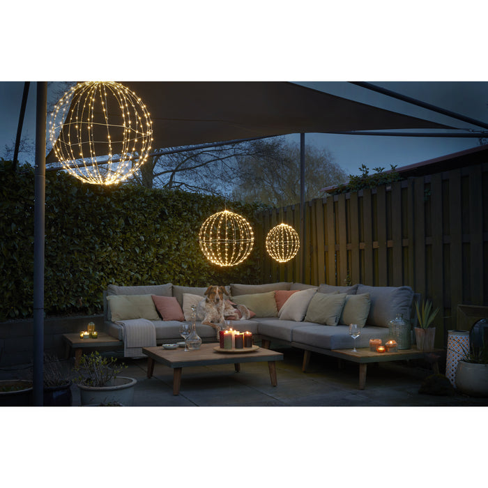 Luca Lighting Kerstverlichting Bal met Warm Witte LED - Ø50 cm - Zwart